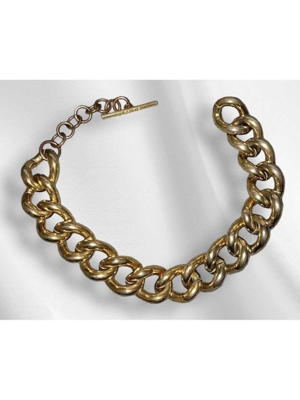 L'OFFICIEL CHUNKY GOLDTONE CHAINLINK CHOKER NECKLACE VINTAGE 1980'S